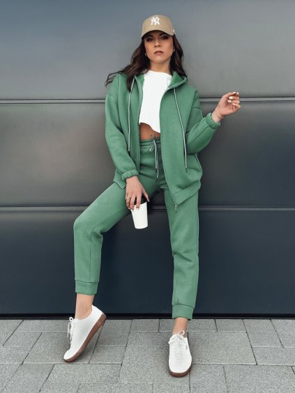 Zöld tréningruha cipzárral AMILIA PREMIUM