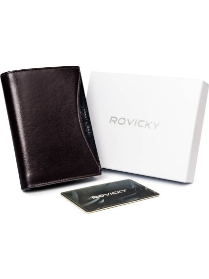 Rovicky Sötétbarna elegáns pénztárca L121