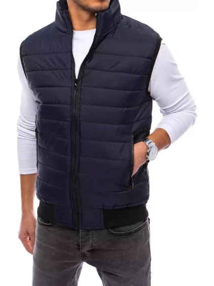 Sötétkék steppelt mellény