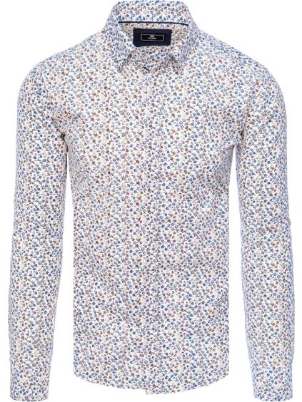 Fehér férfi ing virágmintával