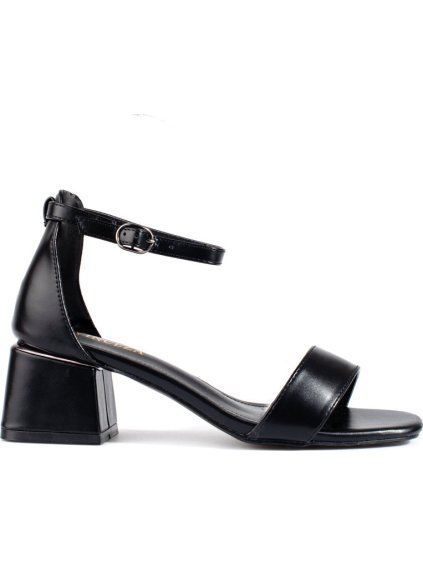 Vinceza fekete klasszikus alacsony sarkú szandál