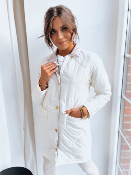 Krémszínű hosszabb átmeneti kabát MITRA