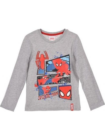Spiderman hosszú ujjú fiú szürke póló