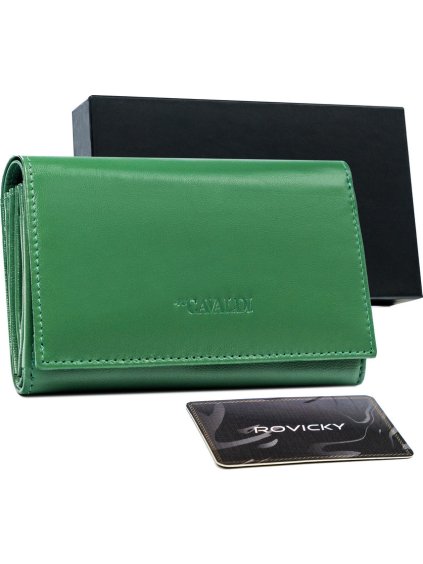 Cavaldi klasszikus bőr pénztárca - zöld M355