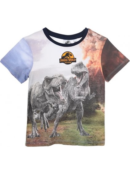 Fiú póló nyomtatással Jurassic World - kék