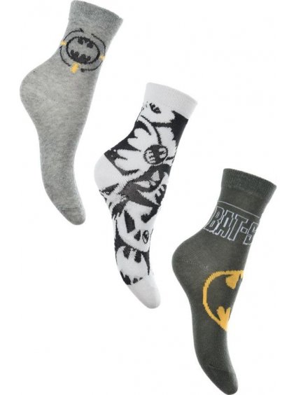 Szürke-fehér három fiú zokni szett Batman