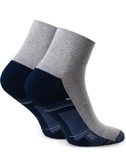 Világosszürke férfi pamut fél frottír zokni Art.040