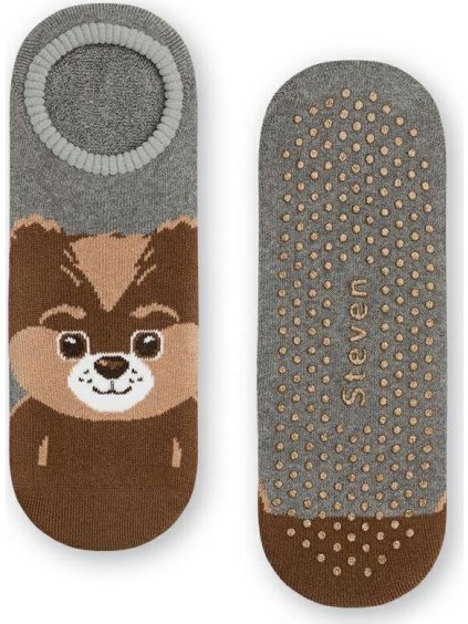 Szürke női csúszásgátló zokni - kutya Art.132