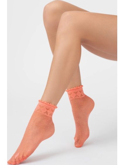 Csipkés nylon zokni Veneziana Monica (Méret ONE SIZE, Barva grafit)