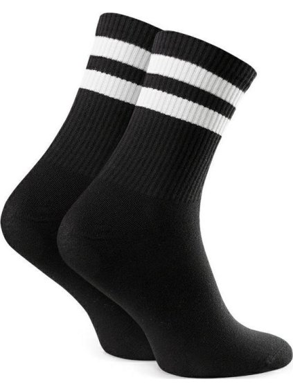 Fekete unisex csíkos zokni* Art. 022