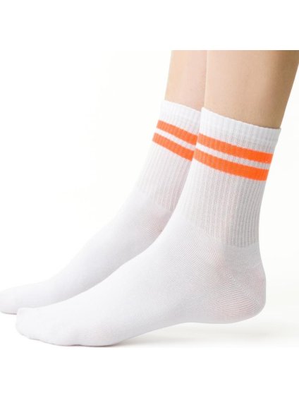 Fehér női csíkos zokni Art. 026