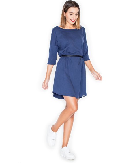 Bő szabású ruha övvel K335 Navy