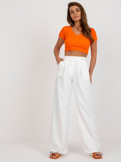 Krémes elegáns széles szárú nadrág