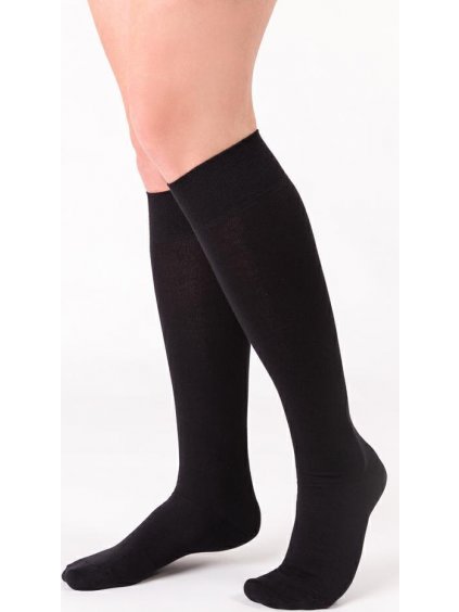 Fekete női sima térdzokni Art. 072