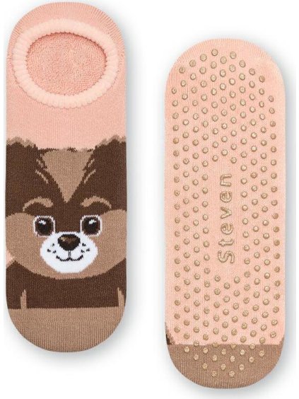 Rózsaszín képes női csúszásmentes zokni Art.132