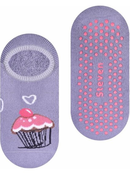 Szürke lány csúszásgátló alacsony zokni Art.134