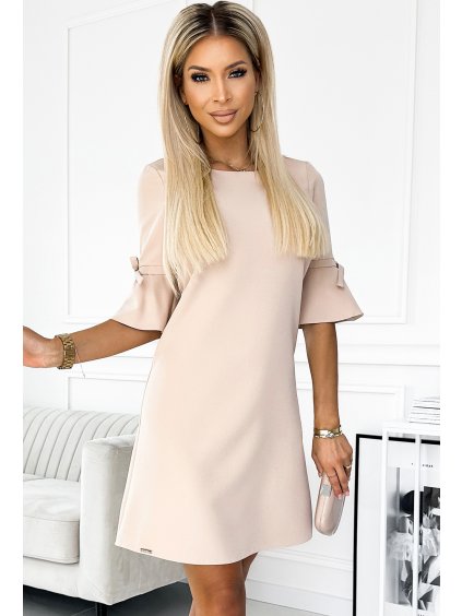 Bézs színű ruha fodros ujjakkal CELINE