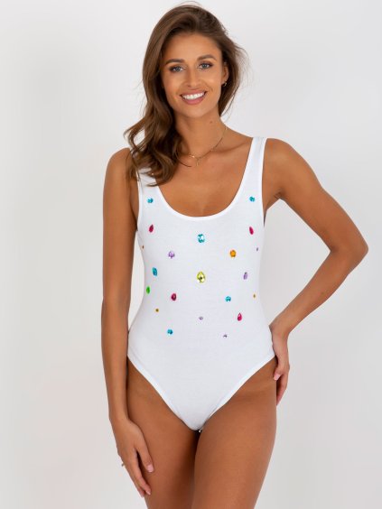 Fehér body színes kövekkel