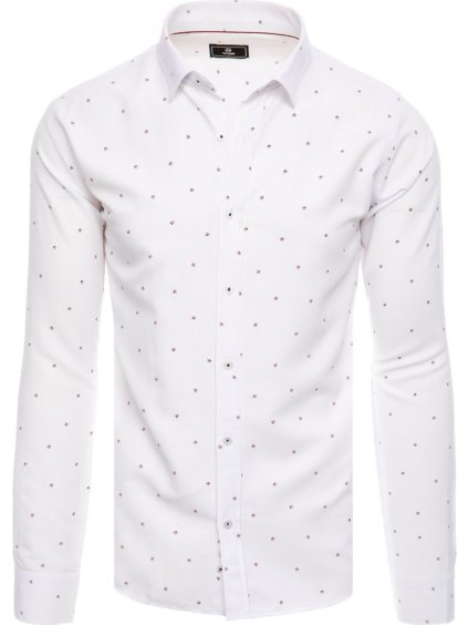 Fehér férfi mintás hosszú ujjú ing