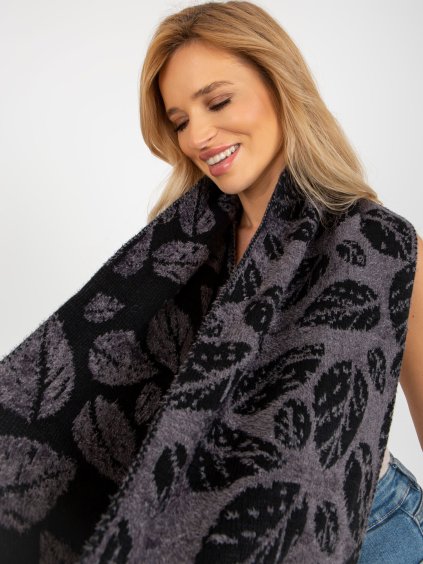 Szürke-fekete mintás sál