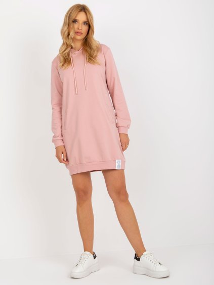 Világos rózsaszín pulóver ruha