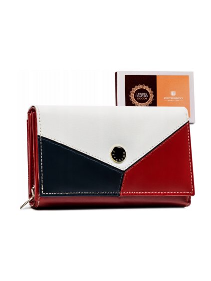Peterson fehér-piros-tengerszín háromszínű pénztárca Y152