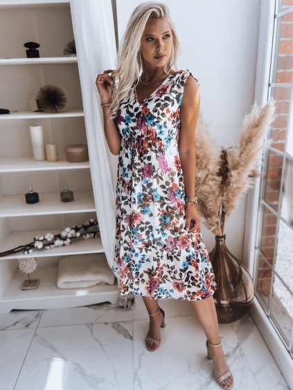 Fehér színű midi ruha virág mintával