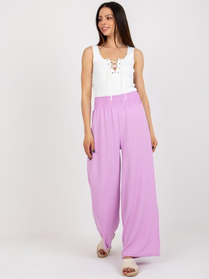 Világoslila nyári széles nadrág