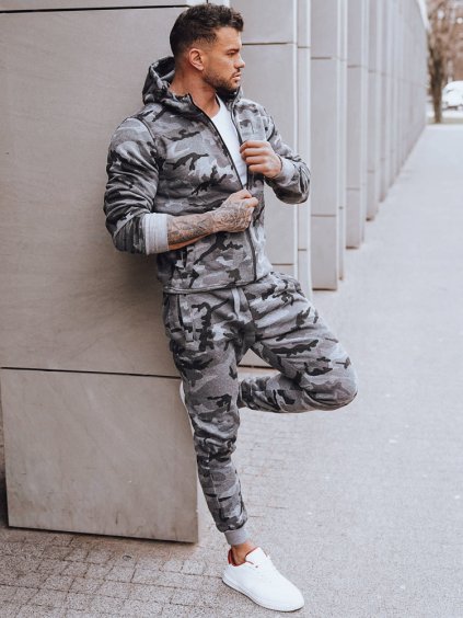 Sötétszürke férfi terepszínű szett