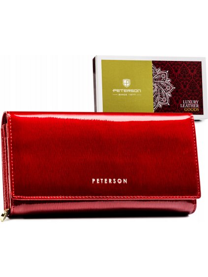 Peterson vörös fényes bőr pénztárca Y187