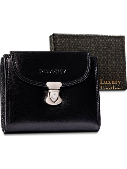 Rovicky Fekete kis női bőr, díszes csattal V150