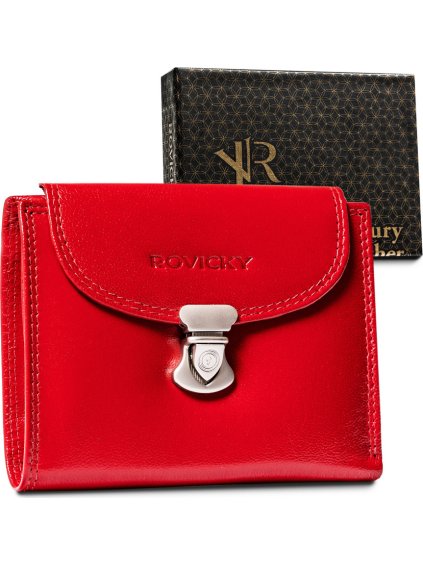 Rovicky Piros kis női bőr, díszes kapoccsal V152