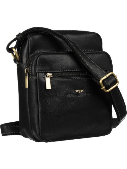 Peterson fekete bőr férfi futártáska