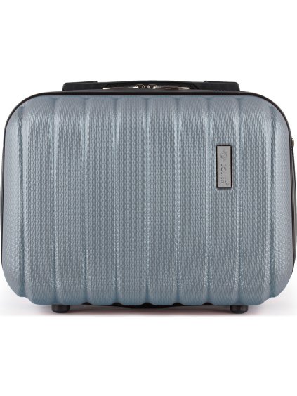 Solier ezüst színű kozmetikai bőrönd NOEL