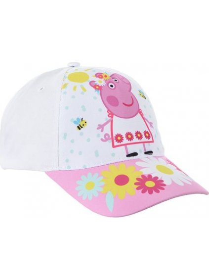 Fehér és rózsaszín Peppa Pig sapka lányoknak