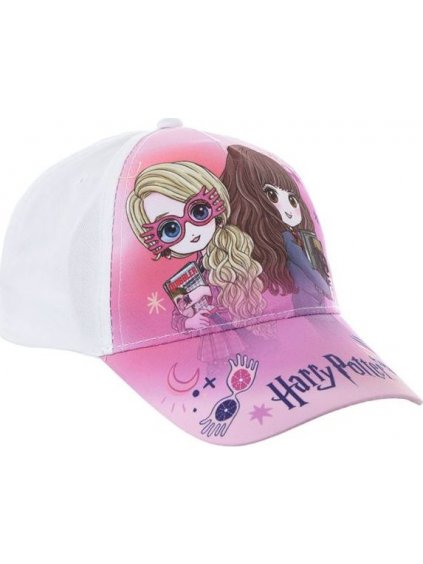 Fehér és rózsaszín lány sapka Harry Potter karakterekkel