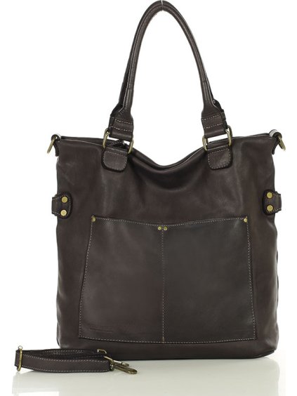 Sötétbarna bőr kézitáska MARCO MAZZINI