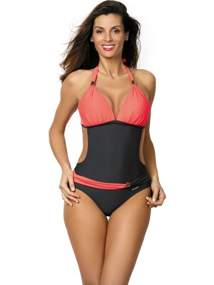 Beatrix Titanium-Granatina sötétszürke-korall Monokini