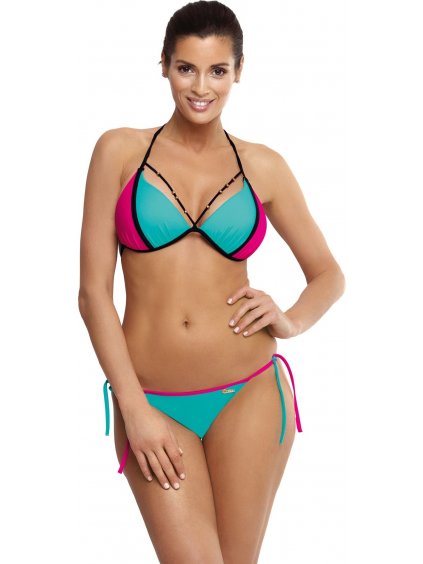 Türkiz-sötét rózsaszín Lara Caraibi-Clematis bikini