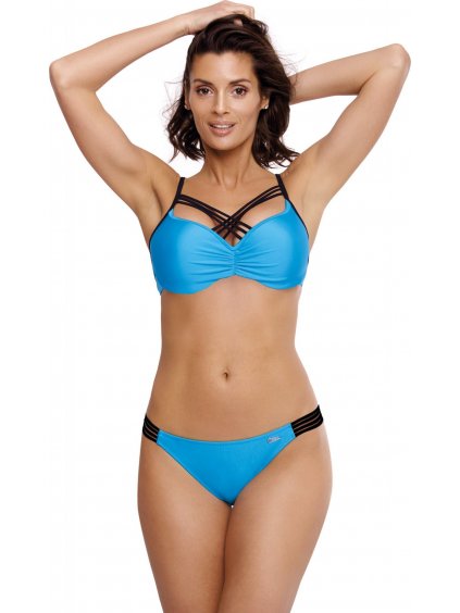 Türkiz bikini fekete pántokkal Electra Turchese