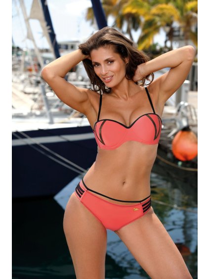 Korall színű bikini cipzárral Madlen Coral