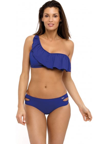 Sötétkék bikini fodorral Sharon Mazarine