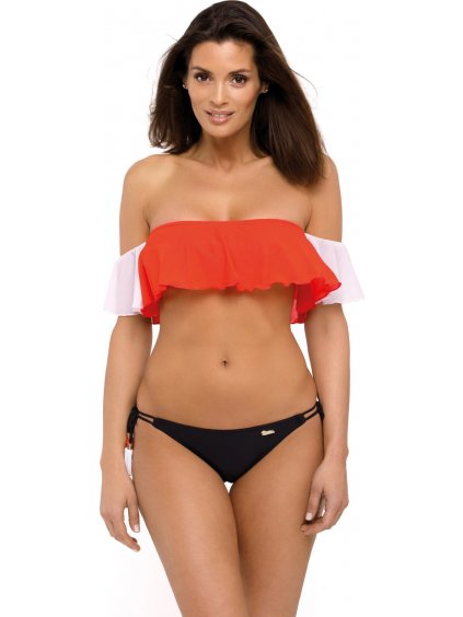 Narancssárga-fekete bikini fodrokkal és bojtokkal Elena Gerbera-Bianco