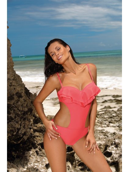 Korall színű push-up monokini Belinda Nectarine