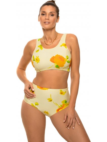 Világossárga fürdőruha sárga rózsákkal Asani
