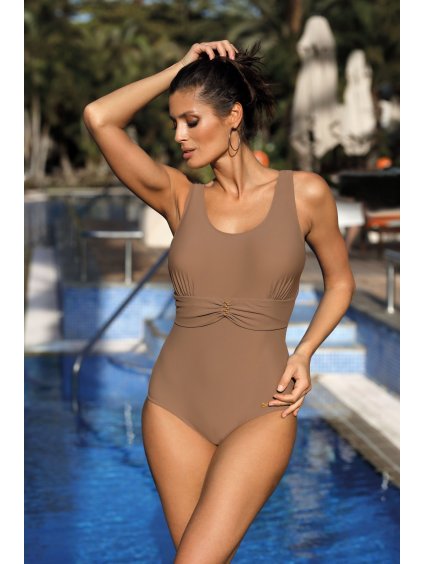 Cappuccino egyrészes fürdőruha brossal Georgia Lanzarote