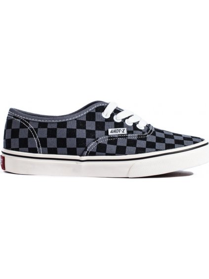 Fekete és szürke kockás tornacipő