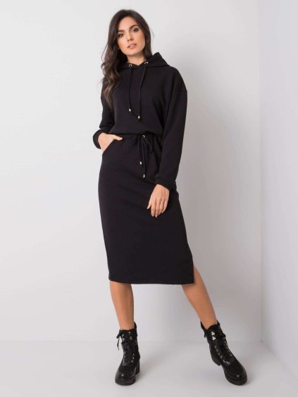 (Méret S) Fekete női pulóver és szoknya szett