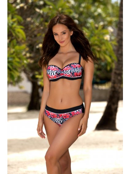 Fekete mintás push-up fürdőruha Nina