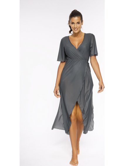 Szürke hosszú strandtunika fürdőruhához Hilda Ardesia